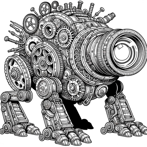 Children&#8217;s Steampunk Cyclops Coloring Page