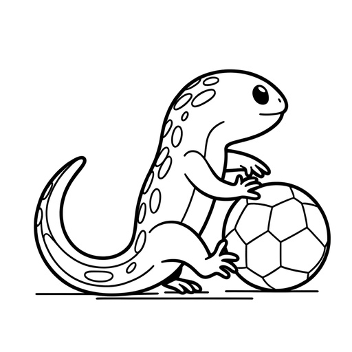 Children&#8217;s Sporty Salamander Coloring Page