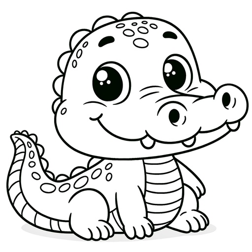 Children&#8217;s Crocodile Coloring Page