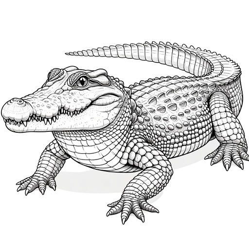 Children&#8217;s Realistic Crocodile Coloring Page