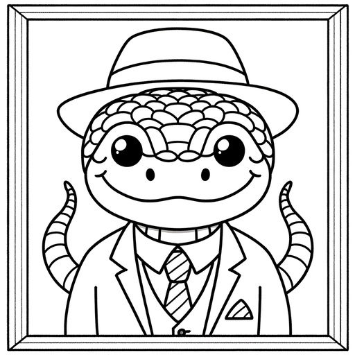 Rattlesnake in Suits Coloring Page