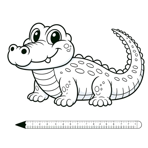 Children&#8217;s Cartoon Crocodile Coloring Page