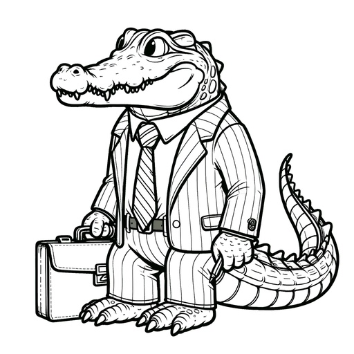 Children&#8217;s Job-themed Crocodile Coloring Page
