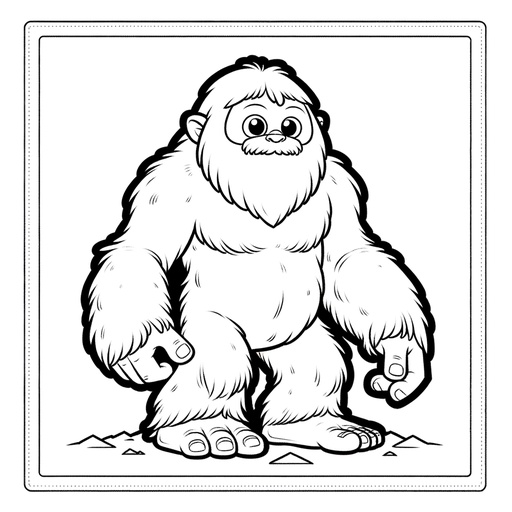 Children&#8217;s Cartoon Yeti Coloring Page