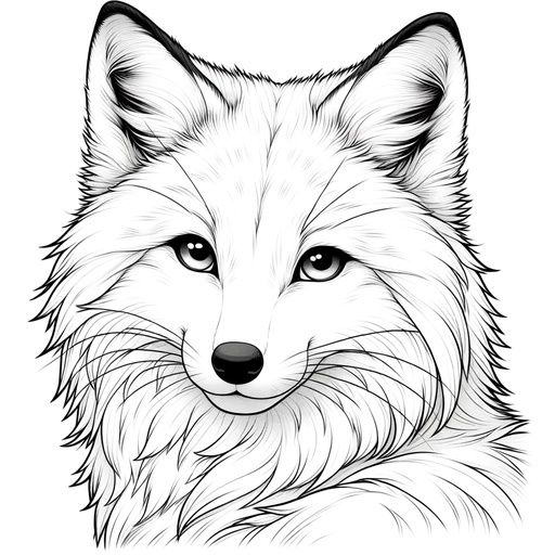 Children&#8217;s Realistic Kitsune Coloring Page