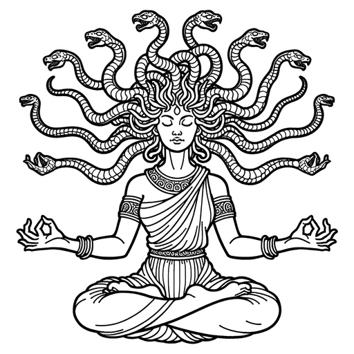 Children&#8217;s Mindful Medusa Coloring Page