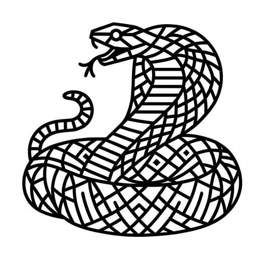 Geometric Rattlesnake Coloring Page