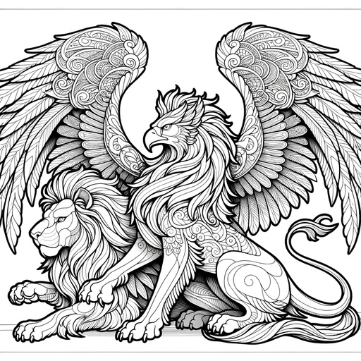 Children&#8217;s Mindful Griffins Coloring Page