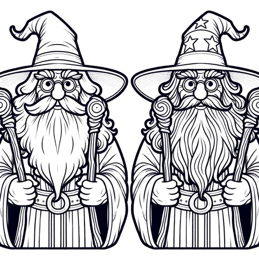 Children&#8217;s Cartoon Wizards Coloring Page