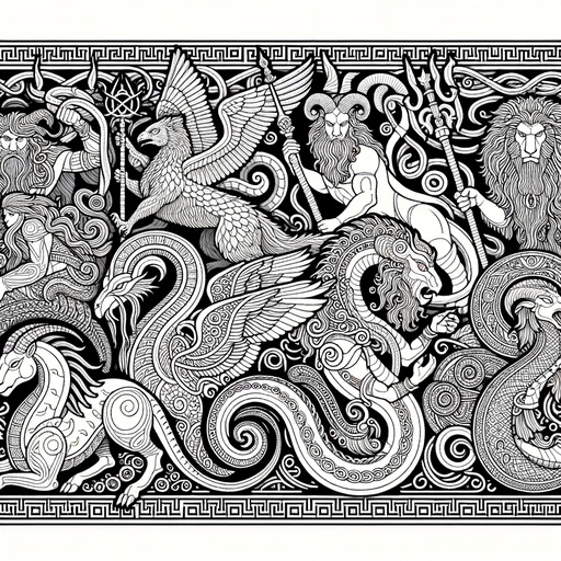 Children&#8217;s Realistic Mythical Creatures Coloring Page
