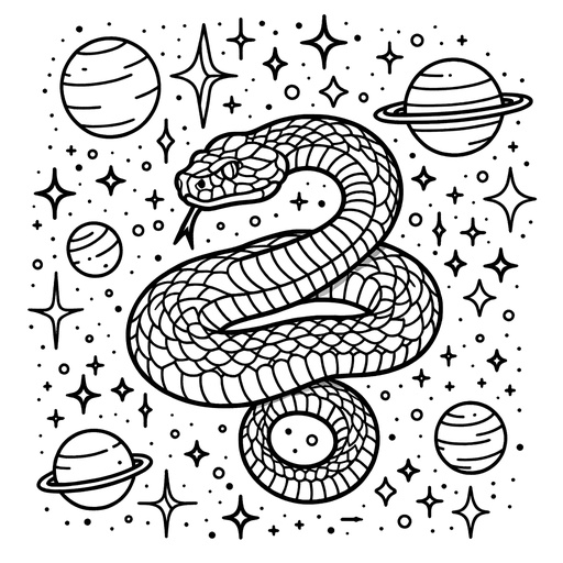 Space Rattlesnake Coloring Page