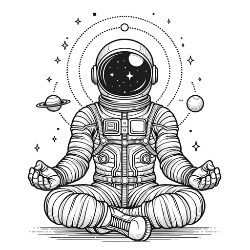 Children&#8217;s Mindful Astronaut Coloring Page
