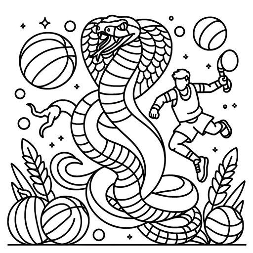 Sporty Rattlesnake Coloring Page