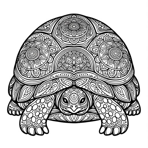 Mindful Tortoise Coloring Page