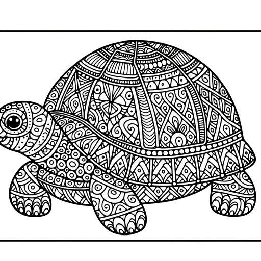 Zentangle Tortoise Coloring Page