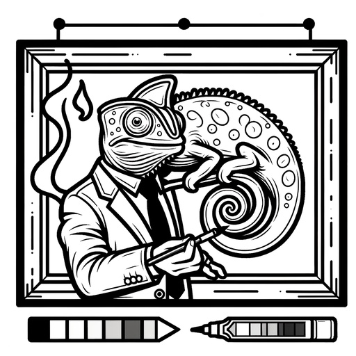 Children&#8217;s Job-themed Chameleon Coloring Page