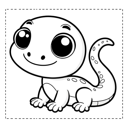 Children&#8217;s Gecko Coloring Page