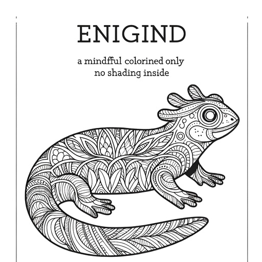 Children&#8217;s Mindful Salamander Coloring Page