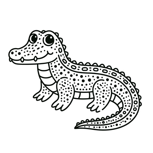 Children&#8217;s Mindful Crocodile Coloring Page