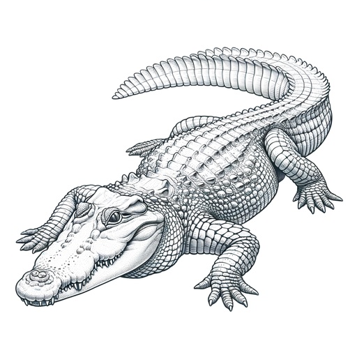 Children&#8217;s Realistic Crocodile Coloring Page