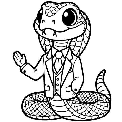 Rattlesnake in Suits Coloring Page