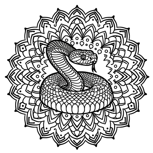 Mandala Rattlesnake Coloring Page