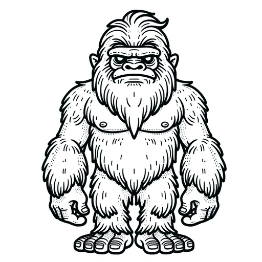 Children&#8217;s Cartoon Yeti Coloring Page