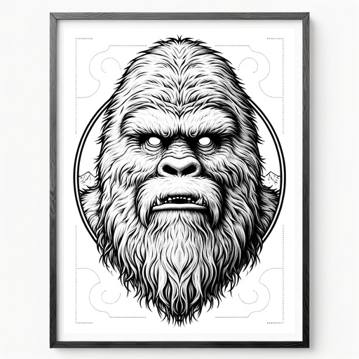 Children&#8217;s Realistic Yeti Coloring Page