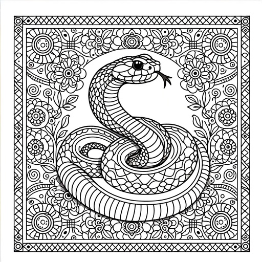 Mindful Rattlesnake Coloring Page