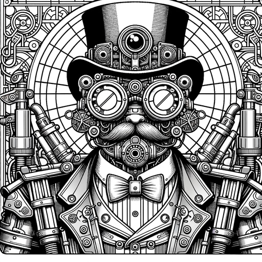 Children&#8217;s Steampunk Cyclops Coloring Page