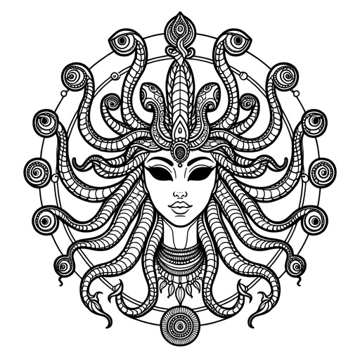 Children&#8217;s Mindful Medusa Coloring Page