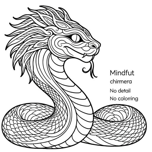 Children&#8217;s Mindful Chimeras with Snake Head Coloring Page