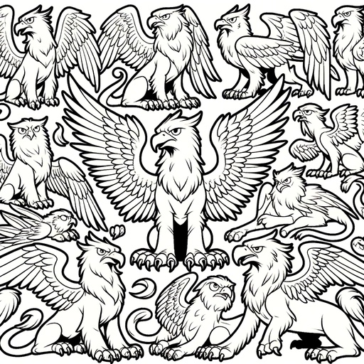 Children&#8217;s Cartoon Griffins Coloring Page