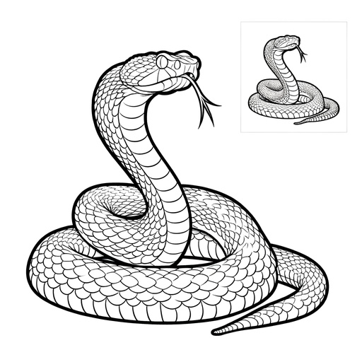 Action Pose Rattlesnake Coloring Page