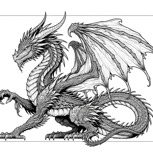 Children&#8217;s Realistic Dragons Coloring Page