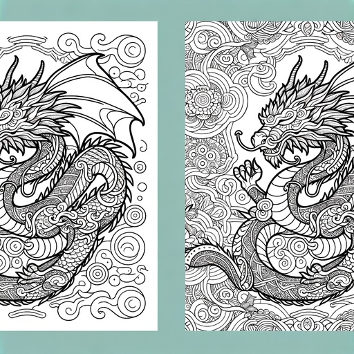 Children&#8217;s Mindful Dragons Coloring Page