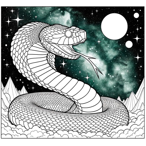 Space Rattlesnake Coloring Page
