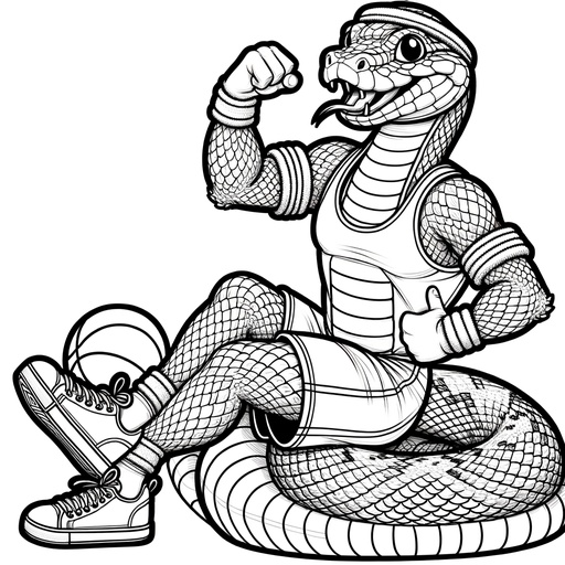 Sporty Rattlesnake Coloring Page