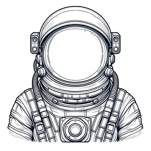 Children&#8217;s Realistic Astronaut Coloring Page
