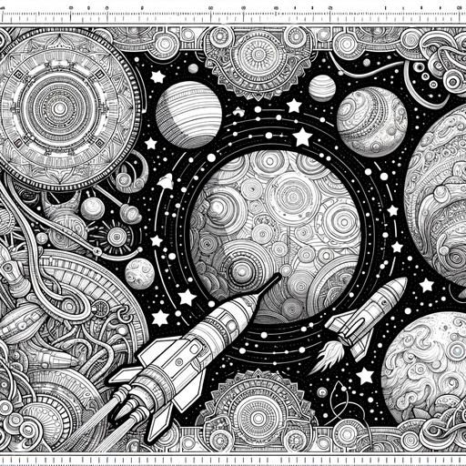 Children&#8217;s Realistic Space Coloring Page