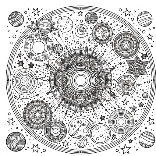 Children&#8217;s Mindful Space Coloring Page