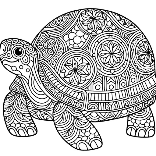 Mindful Tortoise Coloring Page