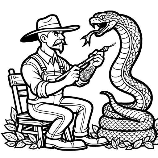 Job-themed Rattlesnake Coloring Page