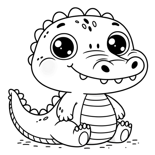 Children&#8217;s Alligator Coloring Page