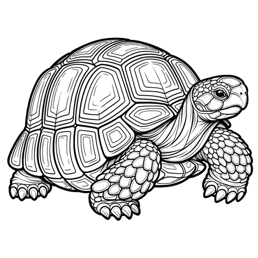 Action Pose Tortoise Coloring Page