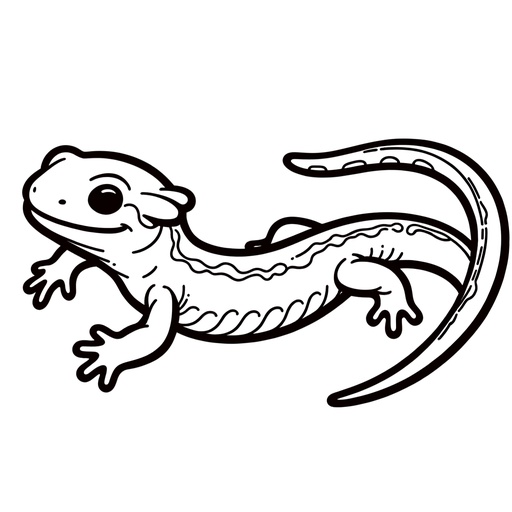 Children&#8217;s Sporty Salamander Coloring Page