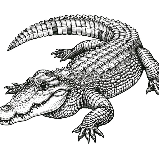 Children&#8217;s Realistic Crocodile Coloring Page