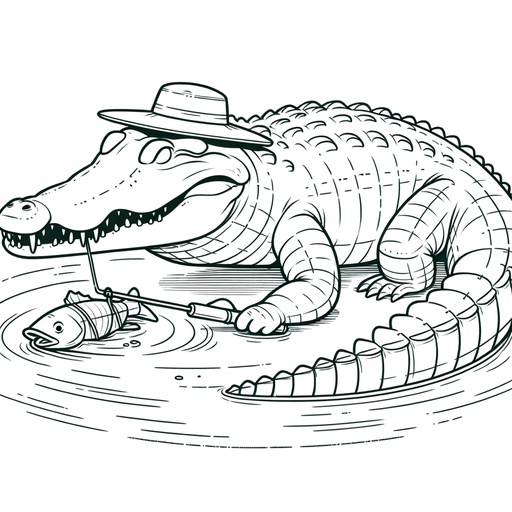 Children&#8217;s Job-themed Crocodile Coloring Page