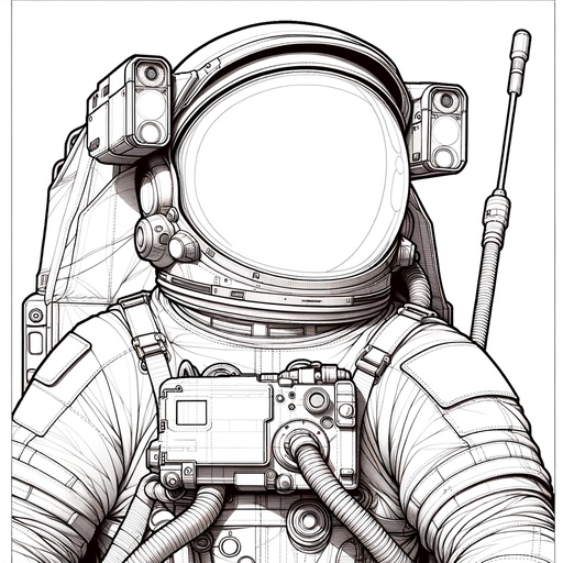 Children&#8217;s Realistic Astronaut children&#8217;s coloring Page
