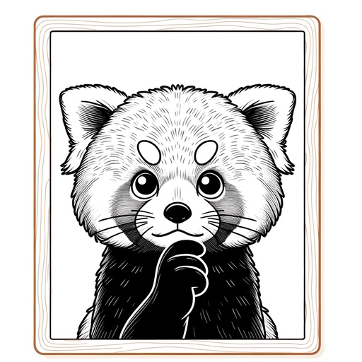 Children&#8217;s Mindful Red Panda Coloring Page
